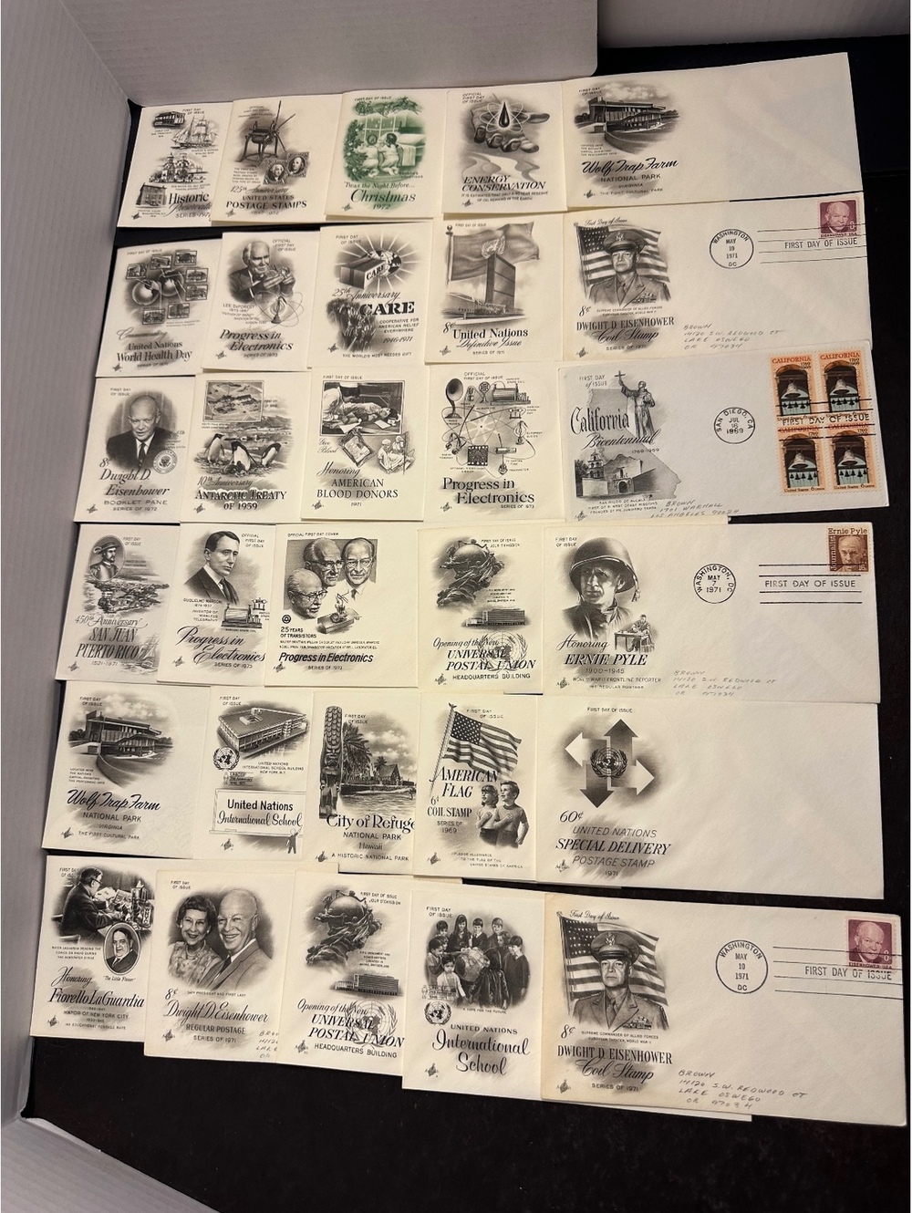 Lot of 30 vintage first day covers Artcraft cacheted stamps 1969-1973 #7